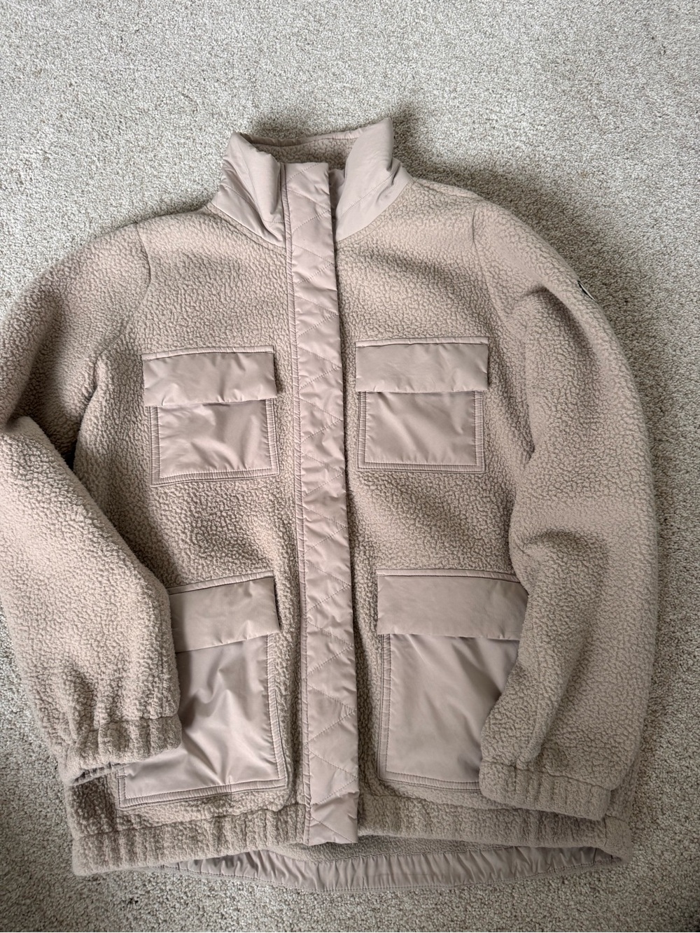 Vuori Taupe Sherpa Utility Jacket